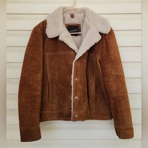 Mens Vintage Size 42 Suede Leather Jacket